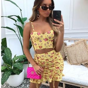 Whitefox boutique mini skirt yellow